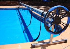Enrollador plus 5 5 mts 7 25 mts tubo 100 mm lona piscina