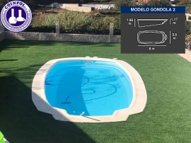 Vaso piscina G  ndola 2 prefabricada de poliester de 3 50 x 8 metros y 1 17 1 93